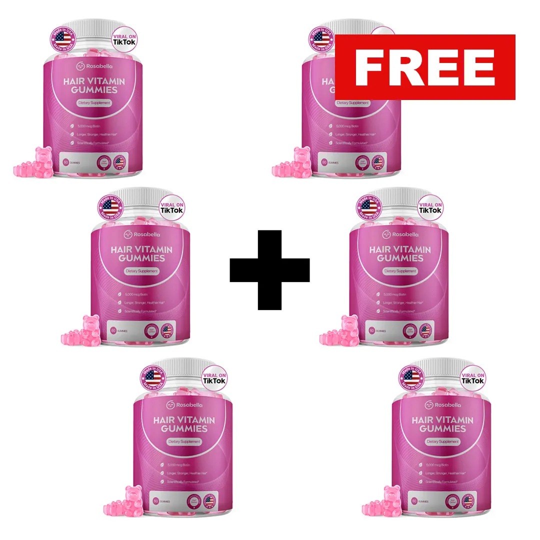Rosabella Biotin Gummies (5000mg) for Hair, Skin & Nails Growth BOGO Sub - Image 10